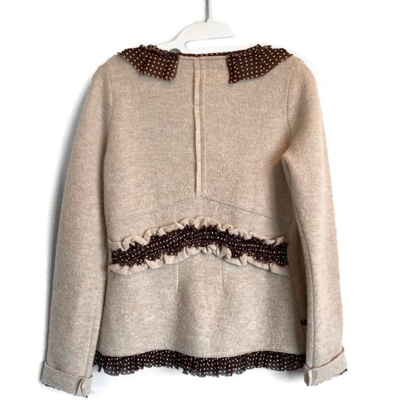 Sparrow Beige and Brown Polka Dot Cardigan - Picture 2 of 8